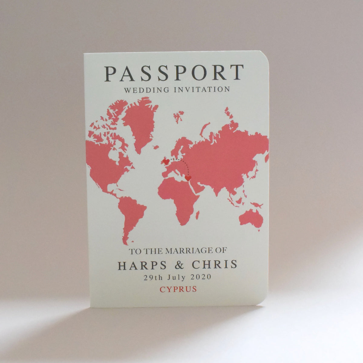 World Map Passport Invitation