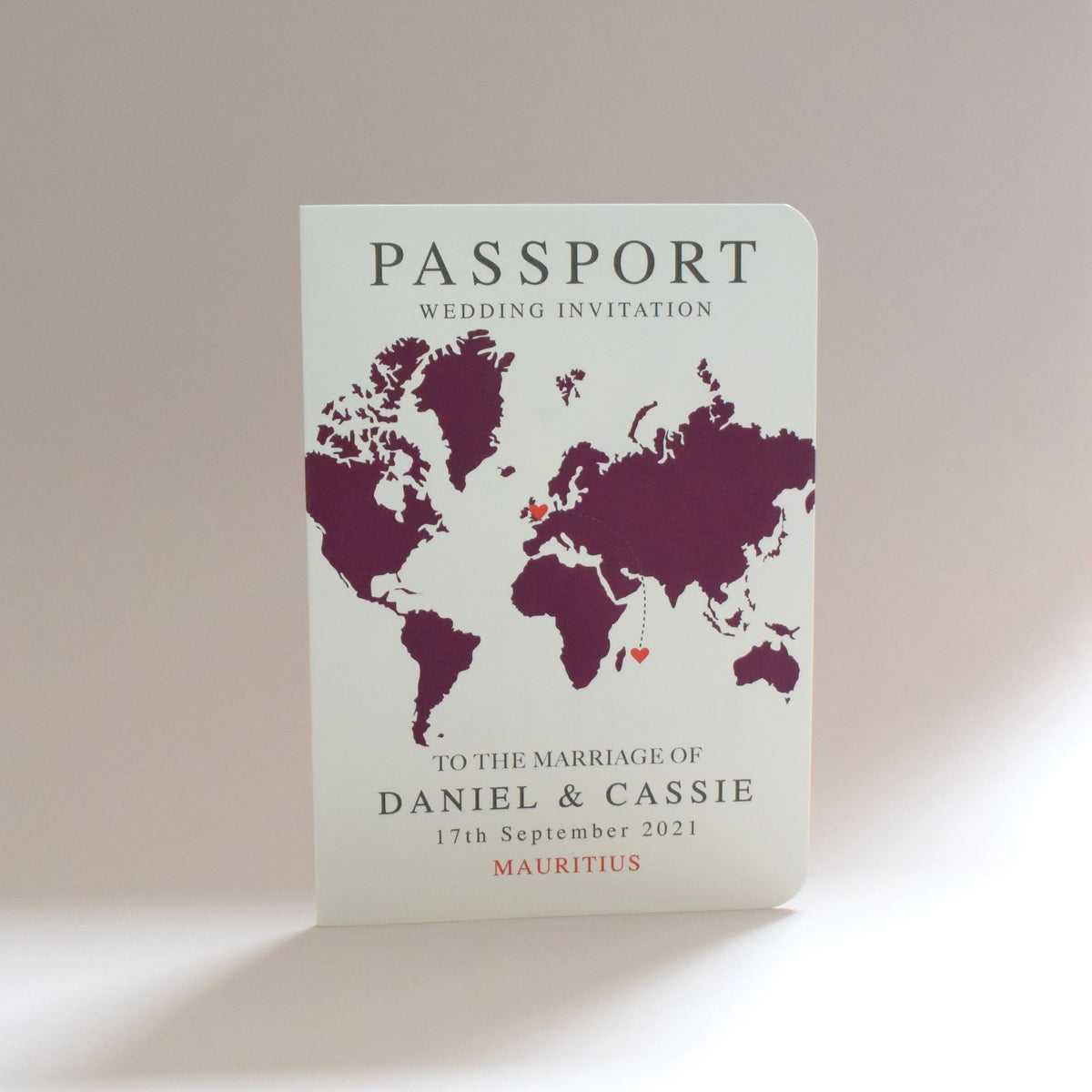 World Map Passport Invitation