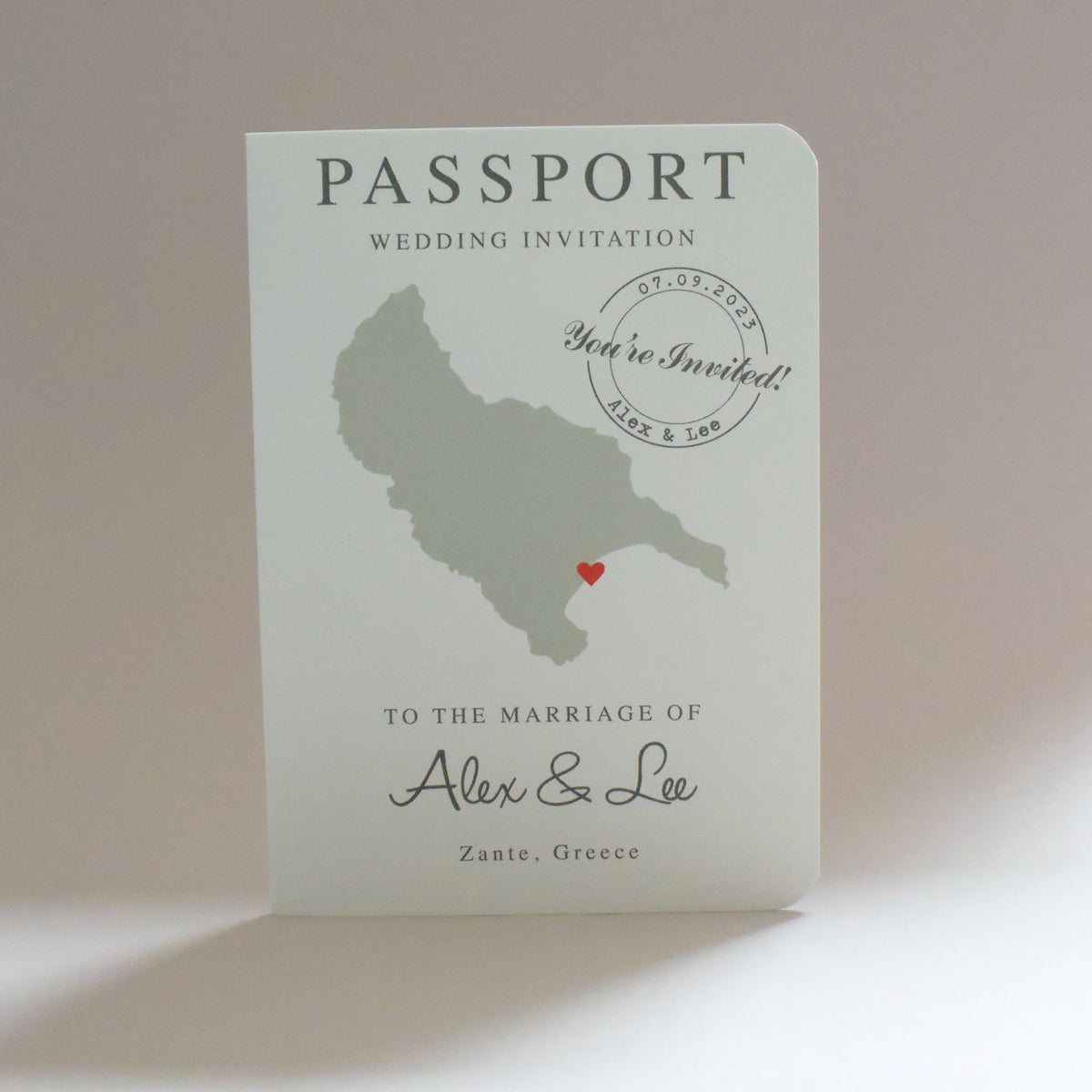 Passport Wedding Invitation - Abby