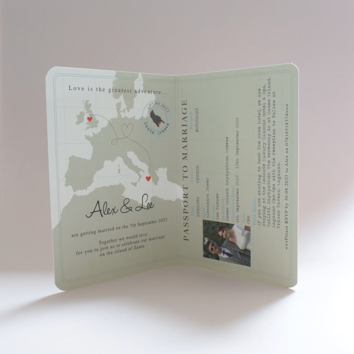 Passport Wedding Invitation - Abby