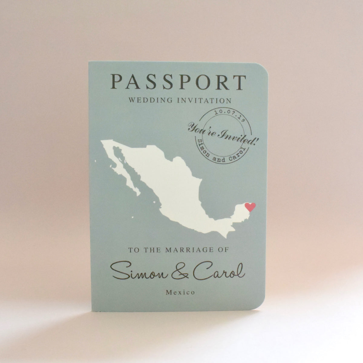 Map Passport Wedding Invitation