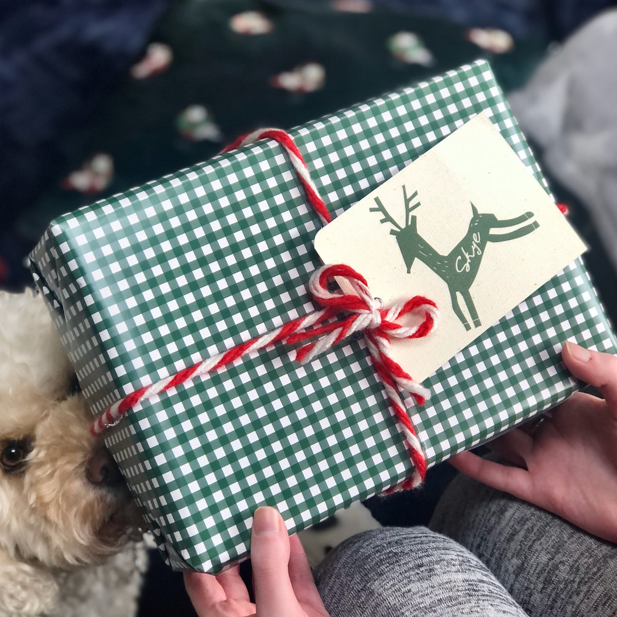 Gingham Green Wrapping Paper