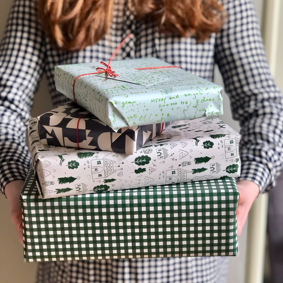 Gingham Green Wrapping Paper