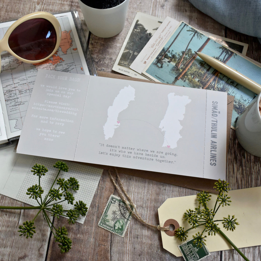 Map Location Boarding Pass Save the Date