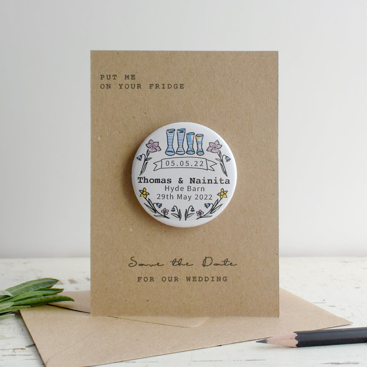 Barn/Wellie Theme Magnetic Save The Date