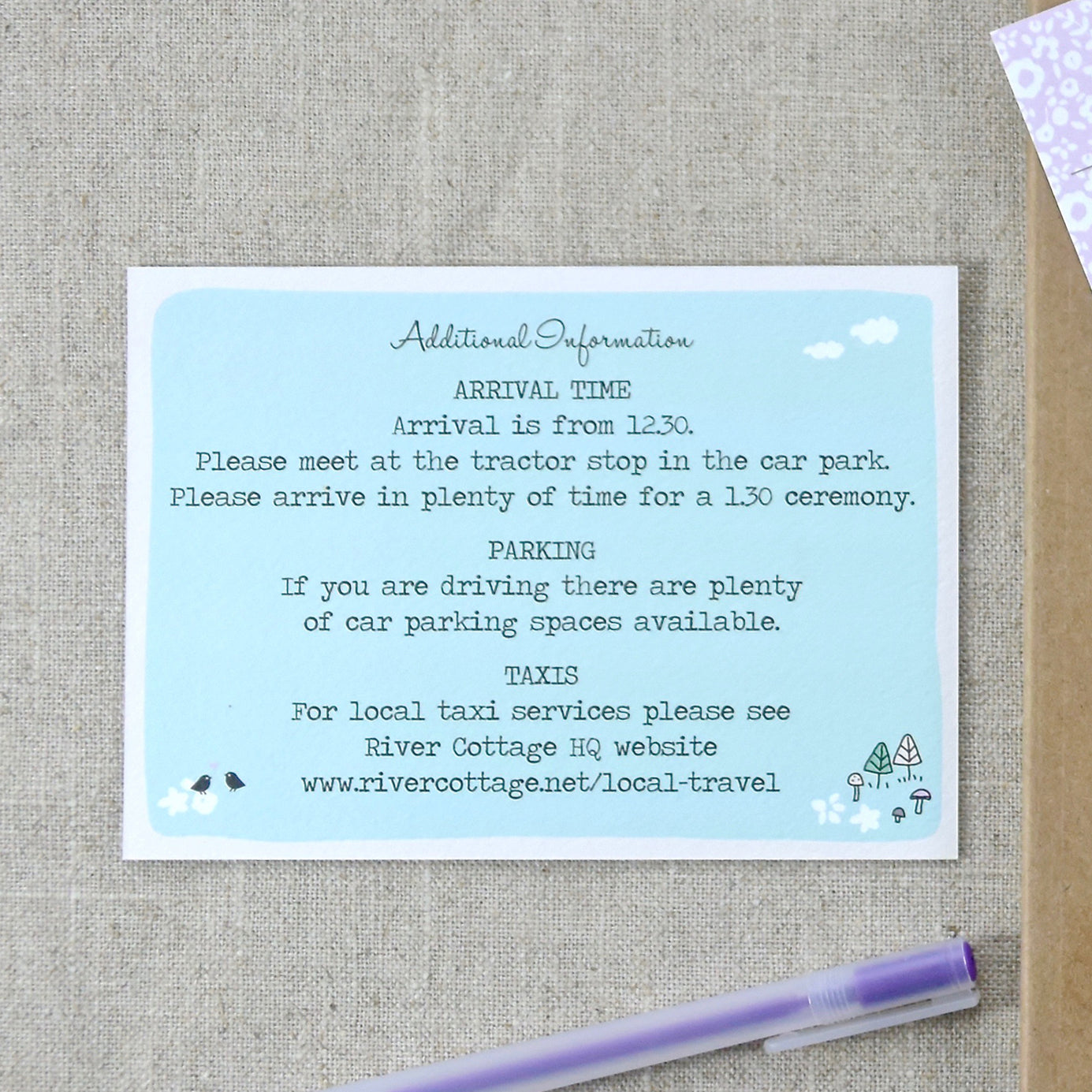 Spring/Summer Illustrated Bespoke Map Invitation