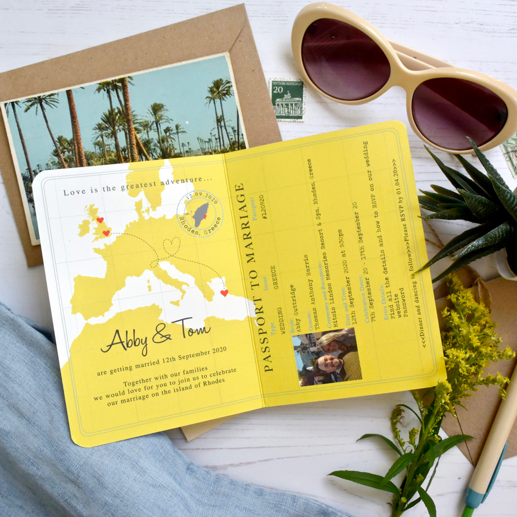 Passport Wedding Invitation - Abby