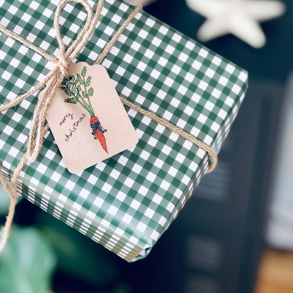 Gingham Green Wrapping Paper