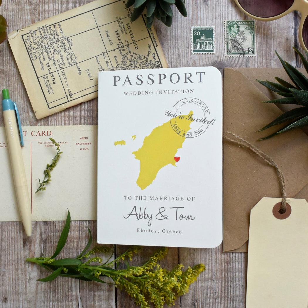 Passport Wedding Invitation - Abby