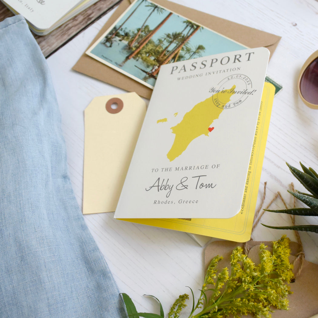 Passport Wedding Invitation - Abby