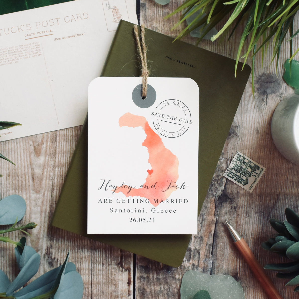 Hayley- Watercolour Style Map Luggage tag
