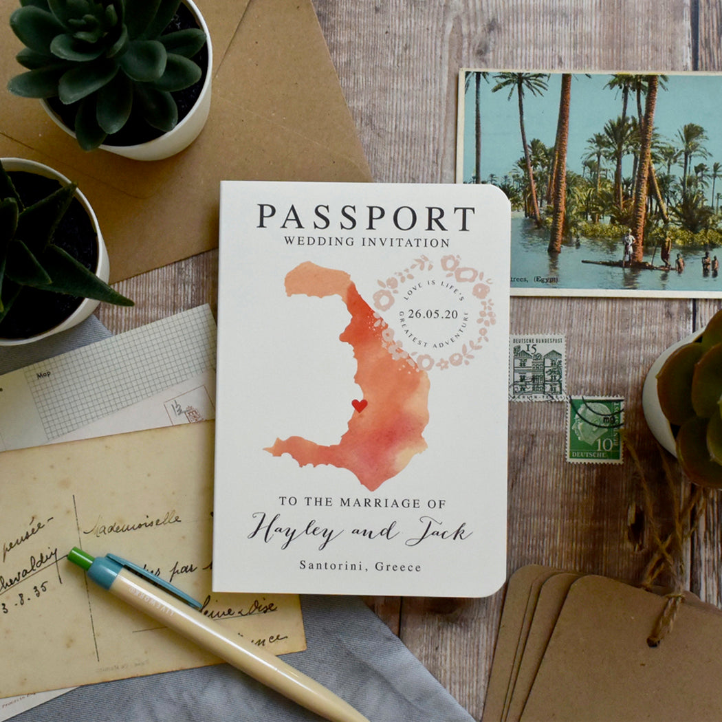 Passport Wedding Invitation - Hayley