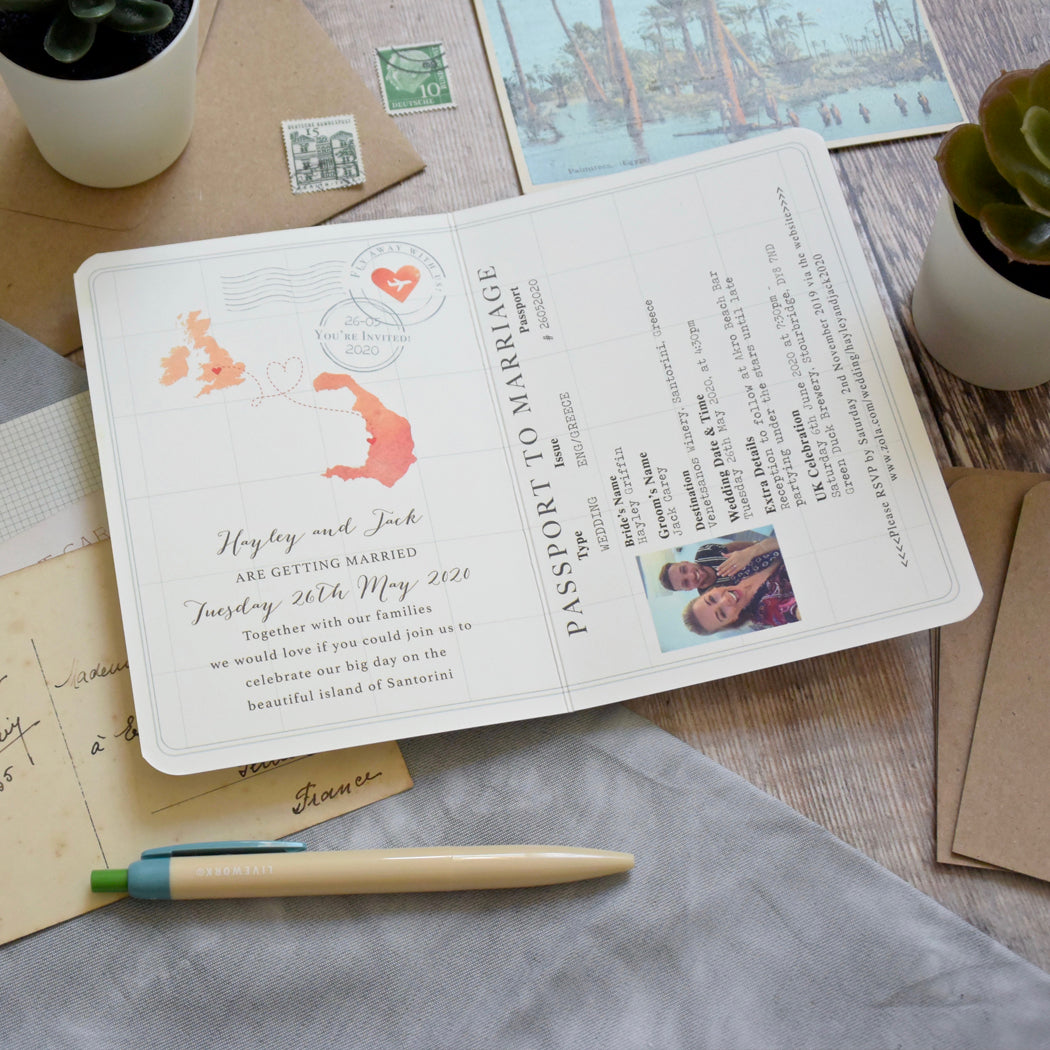 Passport Wedding Invitation - Hayley