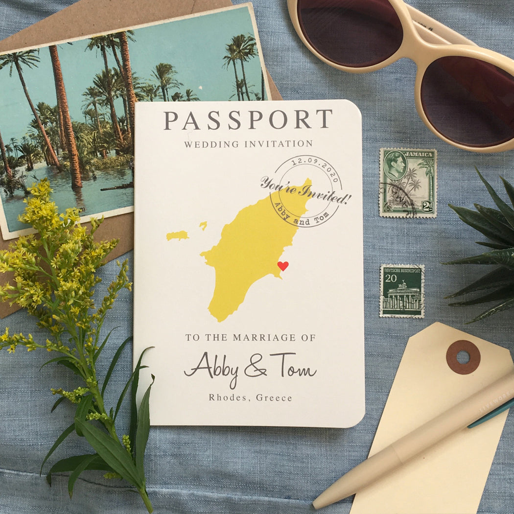 Passport Wedding Invitation - Abby