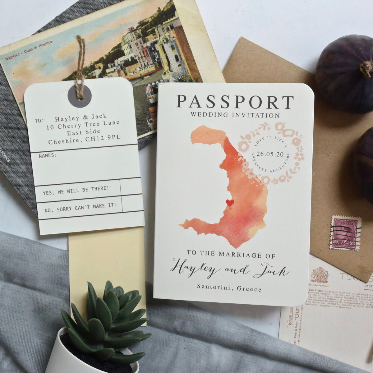 Passport Wedding Invitation - Hayley