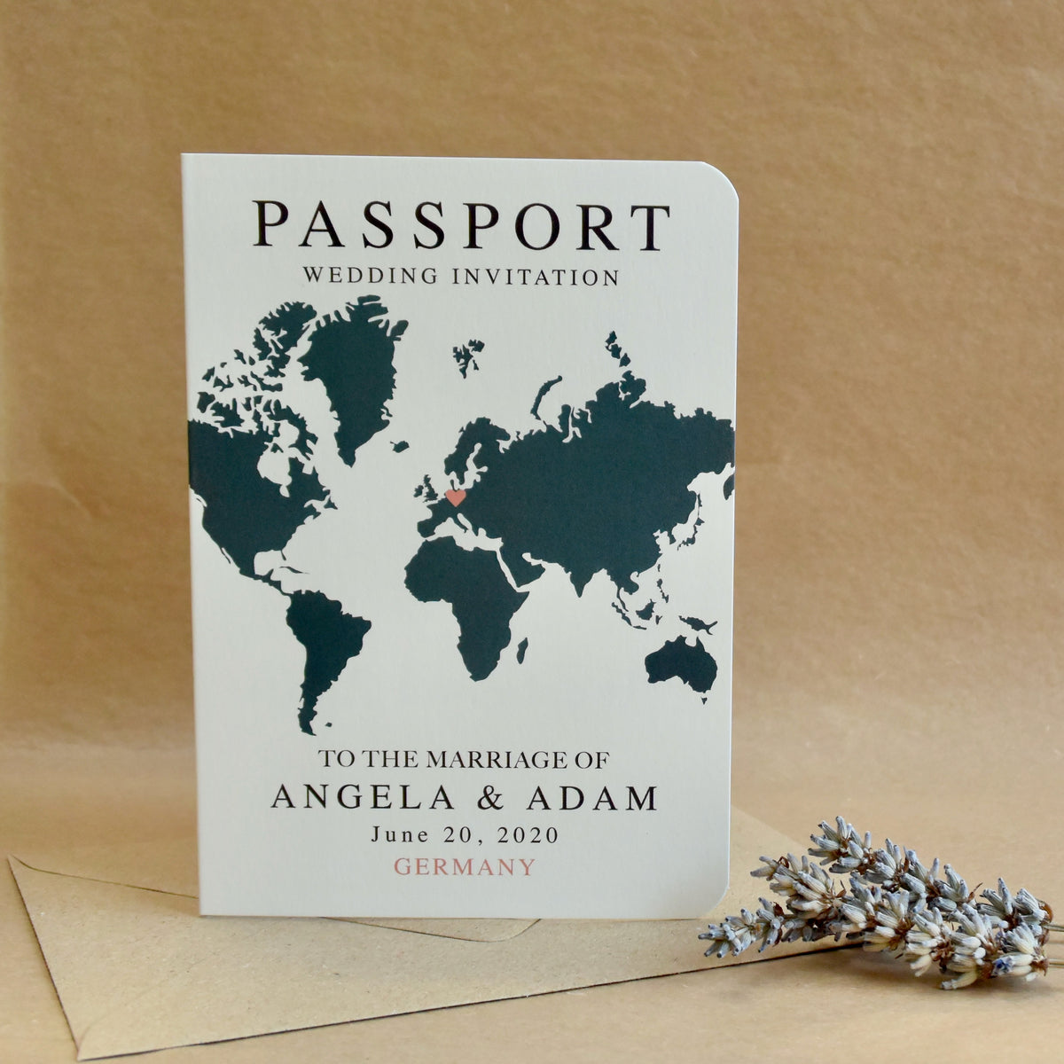 World Map Passport Invitation