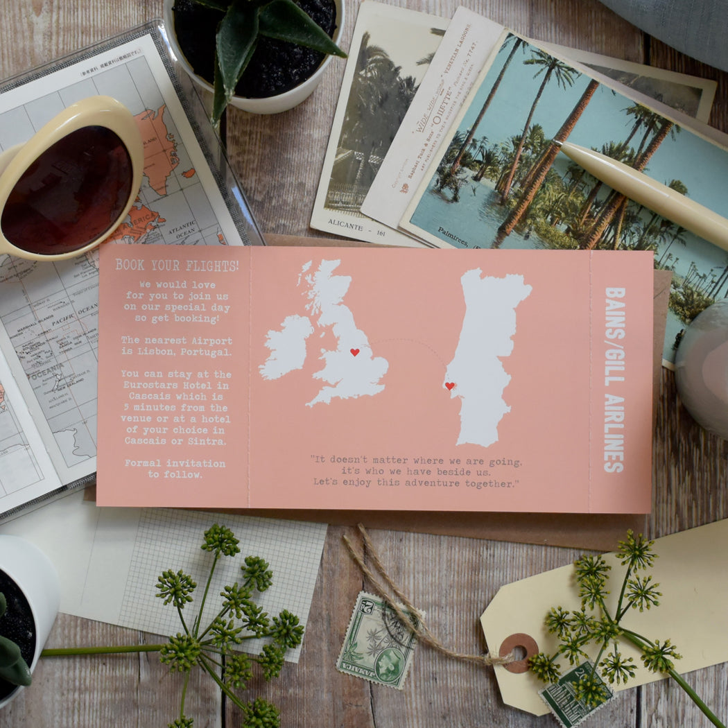 Map Location Boarding Pass Save the Date