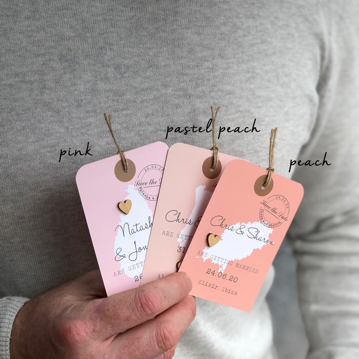 Bespoke Map Luggage Tag with wooden heart
