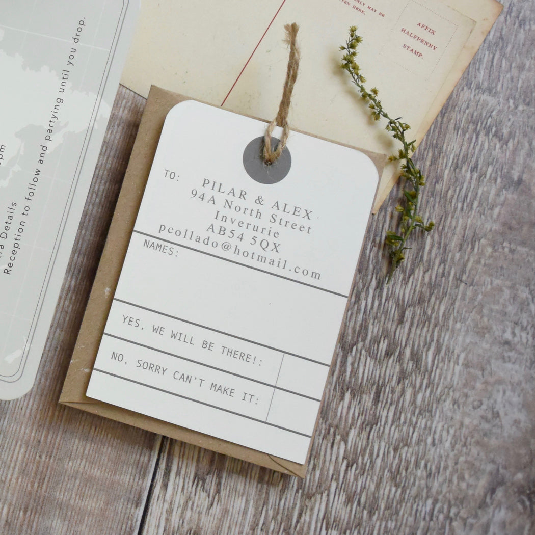 Map Passport Wedding Invitation