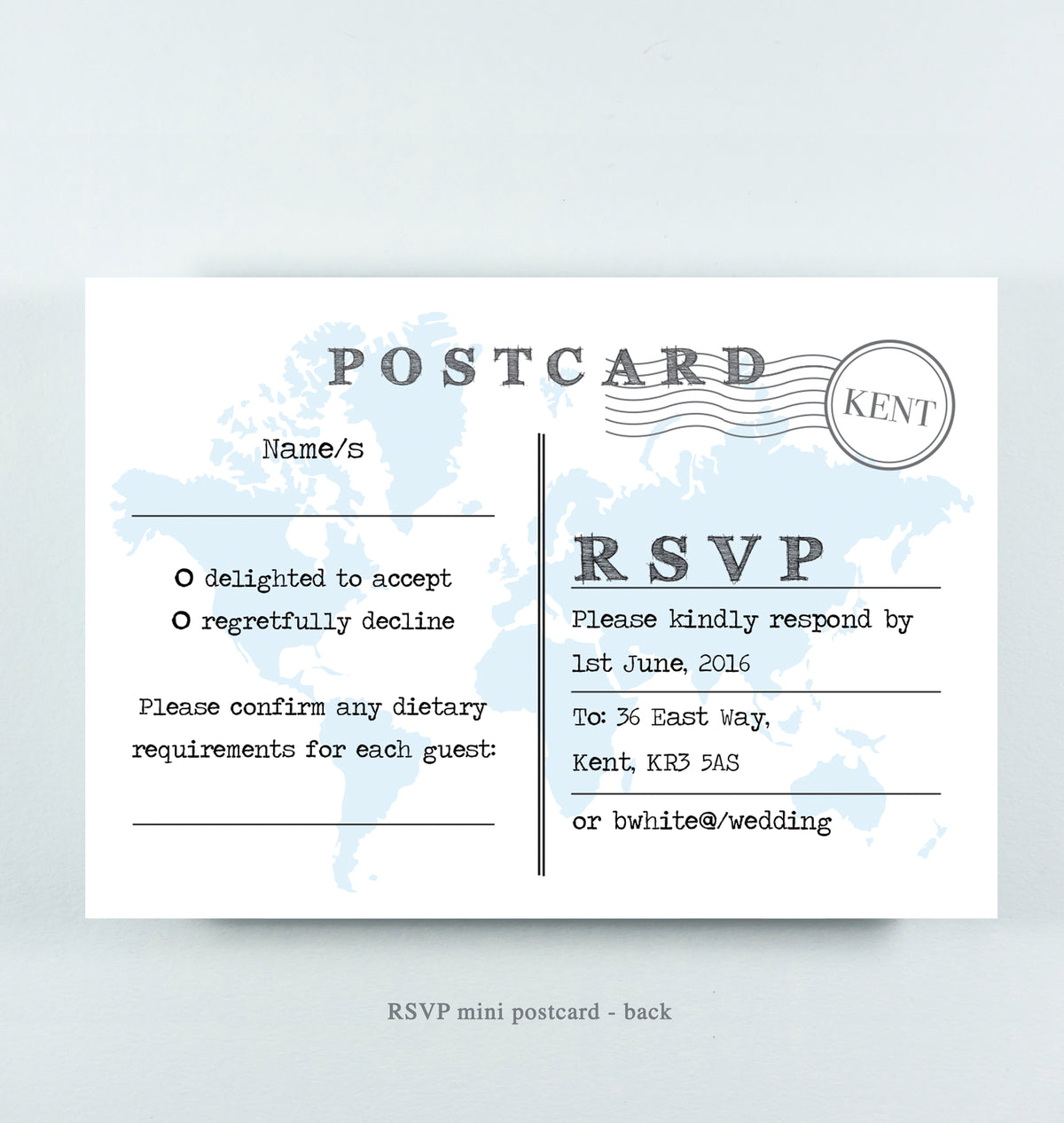TRAVEL INSPIRED WORLD MAP WEDDING INVITATION