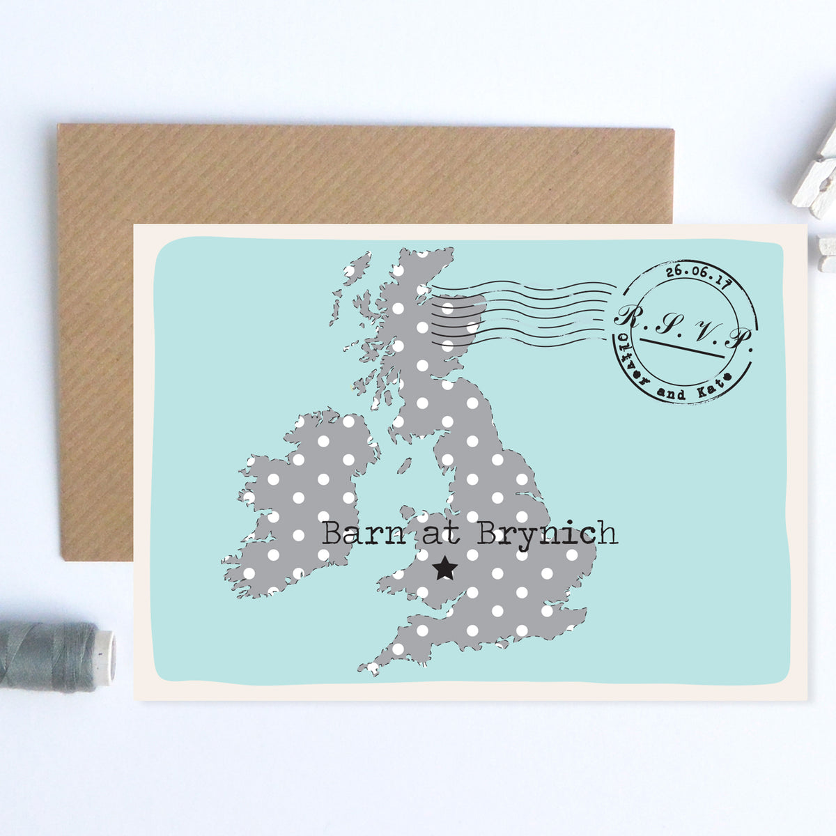Spring/Summer Illustrated Bespoke Map Invitation