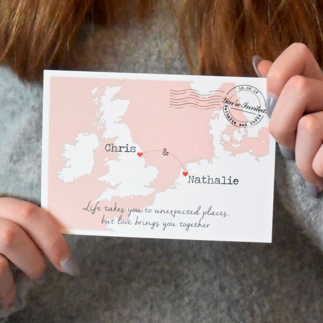 TRAVEL INSPIRED EUROPE MAP WEDDING INVITATION