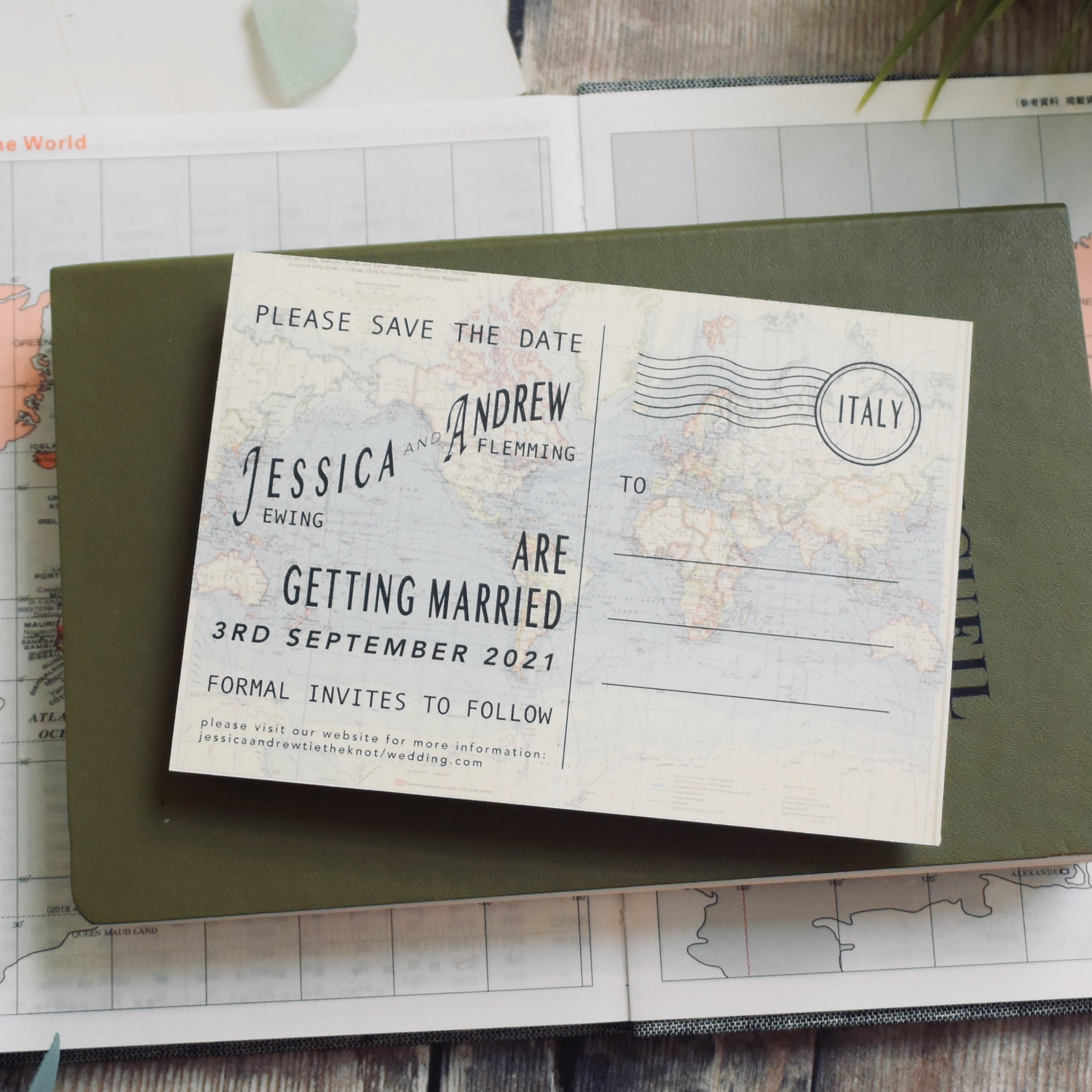 Vintage Postcard Save the Date