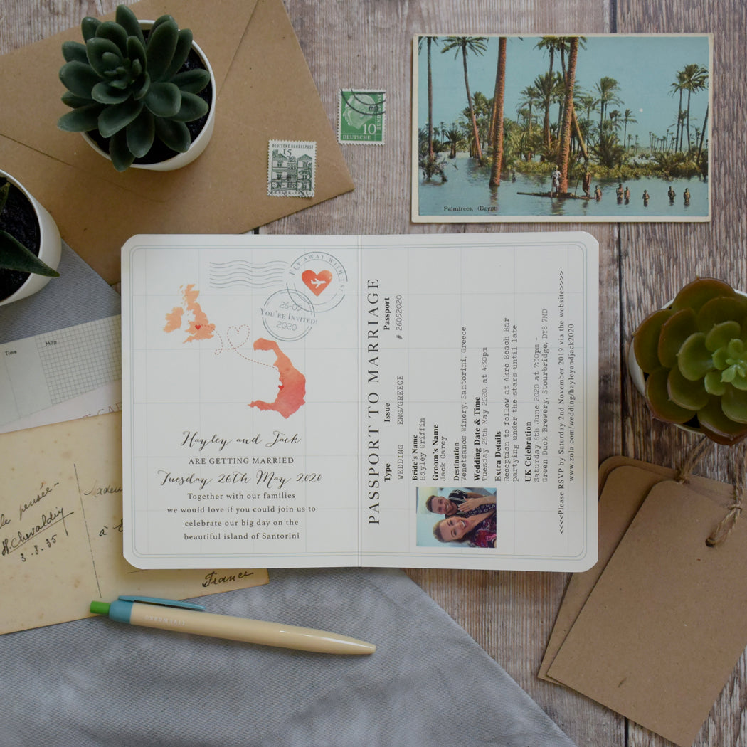 Passport Wedding Invitation - Hayley
