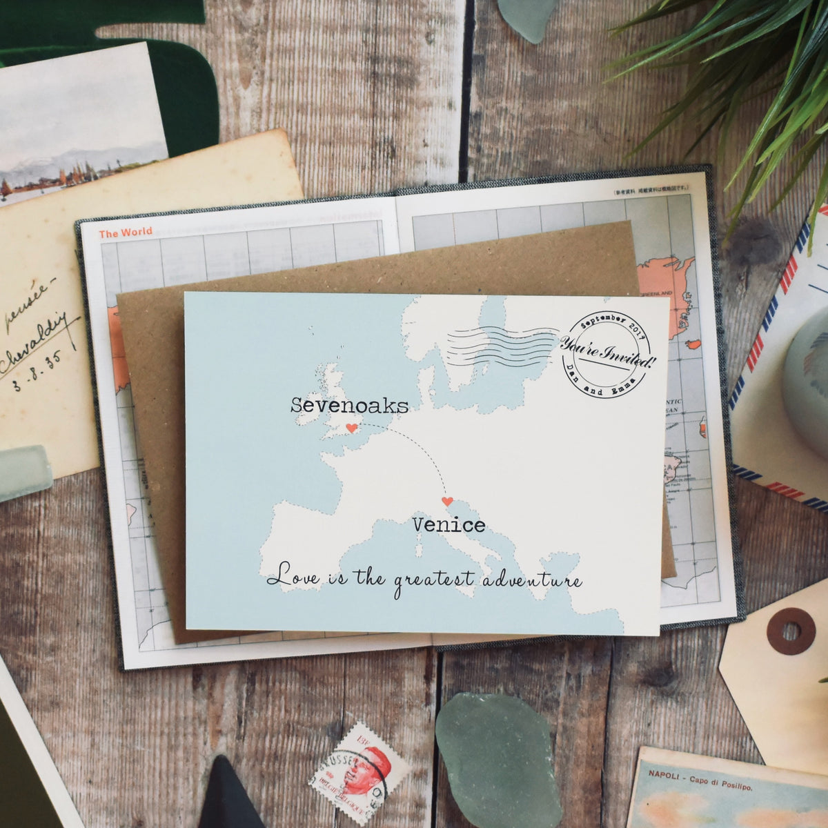 Wedding abroad wedding invitation - 'Venice'